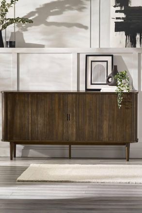 Julian Bowen Arya Wide Sideboard with Sliding Door Storage in Dark Brown