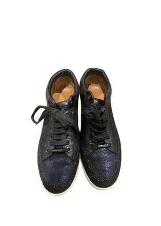 Jimmy Choo London Glitter/Leather Miami Sneakers Size 38