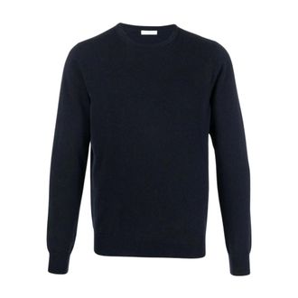Malo Round-neck Knitwear, male, Blue, 2XL, Mens Clothing Knitwear E11 Noos