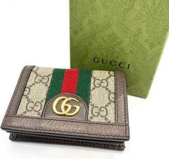 Gucci Beige Brown Gg Supreme Leather Wallet (Bi-Fold) (Pre-Owned)