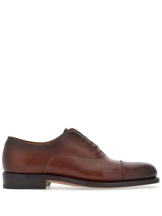 Ferragamo Oxford Tramezza con punta tonda - Marrone