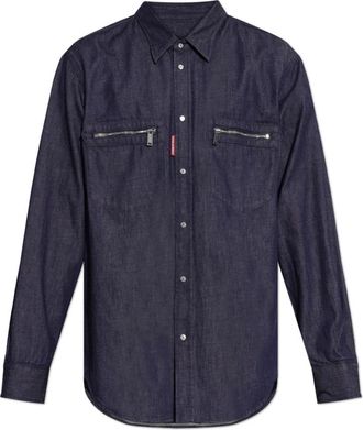 Dsquared2 Denim Overhemd - Heren - Spijkeroverhemden - Blauw - 2XL - Denim - Overhemden