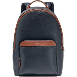 Cole Haan Damon Backpack in Navy Blazer/New British Tan at Nordstrom