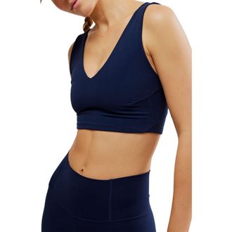 Free People FP Movement Never Better Crop V-Neck Tank in Midnight Navy at Nordstrom Rack, Size X-Large