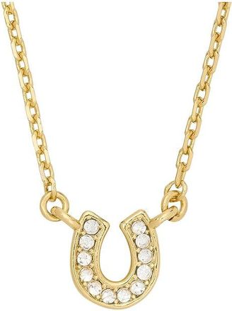 Kate Spade New York Youre A Gem Pave Horseshoe Pendant Womens Necklace Clear/Gold, Brass/Cubic Zirconia