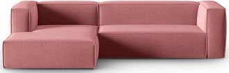 BLOOMINGLOFT 4-Sitzer Design Ecksofa Mackay mit Eckteil links, Samtbezug