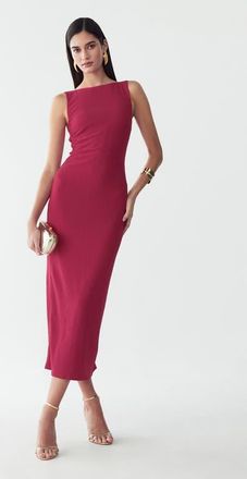 BWLDR Suny Midi Dress in Raspberry at Nordstrom, Size 6