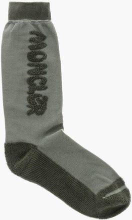 Moncler Embossed Logo Long Socks size L