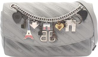 Balenciaga Pre-owned Vintage Quilted Shoulder Bag with Charms - Dames - Vintage Schoudertas - Grijs - ONE Size - Vintage