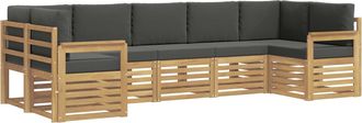 vidaXL Conjunto De Sof&aacute;s De Exterior 6 Uds. Blanco Y Antracita Vidaxl
