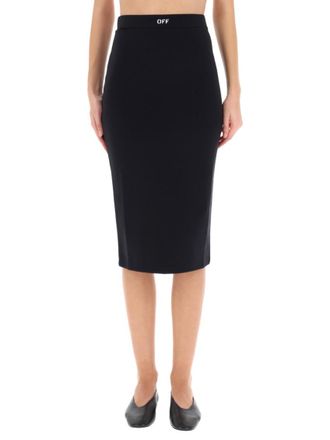 Off-white Black Logo Midi Skirt