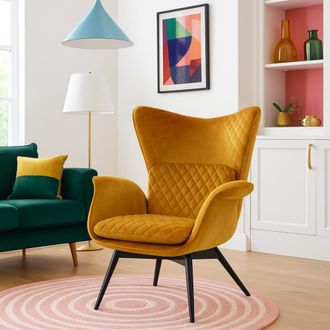 Kare Design Sill&oacute;n tudor velvet mostaza