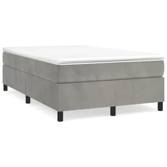 vidaXL Vidaxl - Cama Box Spring Con Colch&oacute;n Terciopelo Gris Claro 120x190 Cm