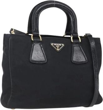 Prada Pre-owned Handbags, female, Black, Size: ONE SIZE Pre-owned Nylon Handbag