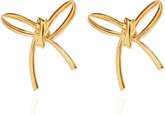 Marni Goud-vergulde Oorbellen - Dames - Oorbellen - Geel - ONE Size - Leer - Accessoires
