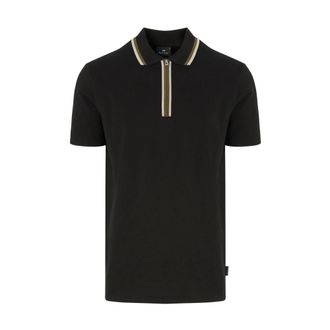 Paul Smith Polo Shirts, male, Black, 2XL, PS Zip Trim Polo