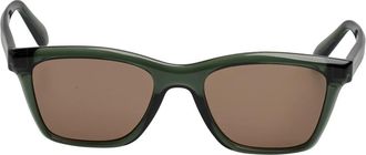Ferragamo Rechthoekige Zonnebril - Heren - Zonnebrillen - Groen - ONE Size - Leer - Accessoires