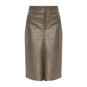 Victoria Beckham Leren rok met kick-detail - Dames - Rokken - Bruin - Maat: XS Leer