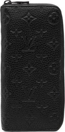 Louis Vuitton Black Noir Leather Long Wallet (Bi-Fold) (Pre-Owned)