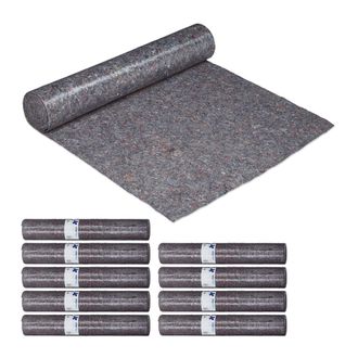 Relaxdays 10 Vellones De Pintor, Funda Protectora, 1 M X 25 M = 25m&sup2;, Antideslizante, Impermeable, 220g/m&sup2;, Gris