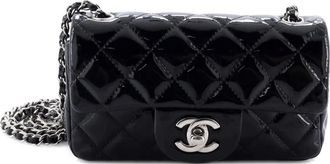 Chanel Classic Single Flap Bag Quilted Patent Extra Mini crossbody bag - Zwart