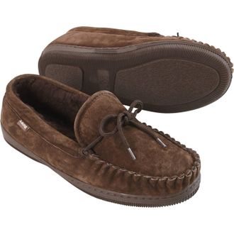 Lamofootwear Mens Moccasin Slipper In Chocolate