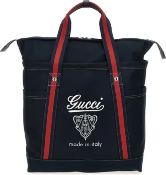 Gucci Blue Cotton Tote Mens Bag