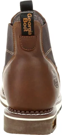 Georgia Boot Amp Lt Wedge Waterproof Chelsea Work Boot in Brown at Nordstrom, Size 11.5