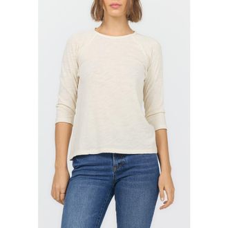 Dear John Denim Sonoma Crew Neck 3/4 Raglan Sleeve T-Shirt in Whitecap Grey at Nordstrom, Size X-Small