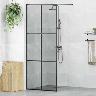 vidaXL vidaXL Parete Doccia Walk-in Nero 80 x 195 cm vetro temperato