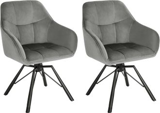 Woltu 2x Sillas De Comedor Giratorias Sillas De Cocina Tapizadas En Terciopelo Suave Sillas Ergonomicas Con Respaldo Y Brazos Para Sal&oacute;n Y Dormitorio Patas 
