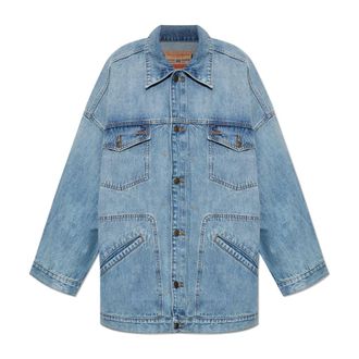 Diesel Dames, Jassen, Blauw, Maat: S Denim