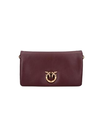 Pinko Burgundy Love Click Calf Leather Bag