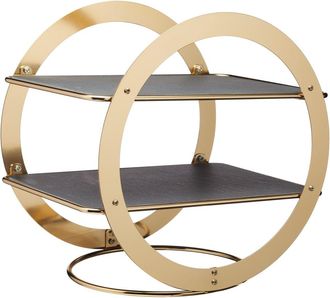 Artesà Soporte rectangular de 2 pisos con arco latón y pizarra