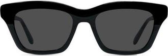 Loewe Slim 53mm Rectangular Sunglasses in Shiny Black /Smoke at Nordstrom