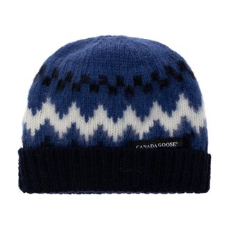 Canada Goose Berretto in lana con logo ricamato - - Accessories - unisex - Blu - ONE SIZE
