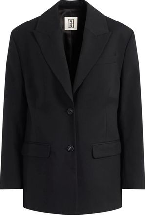By Malene Birger Jassen, Dames, Zwart, S, Leer, Adele Single-breasted Blazer
