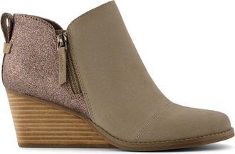 Toms Goldie Natural Suede Rainbow Wedge Boot