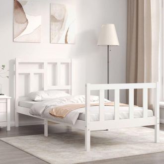vidaXL Vidaxl - Estructura De Cama Sin Colch&oacute;n Madera De Pino Blanca 90x200 Cm