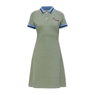 Marni Short Dresses, female, Green, Size: 2XS Plaid Pattern Dress