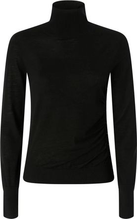 Pinko Geribbelde coltrui - Dames - Coltruien - Zwart - S - Wol - Truien & Vesten