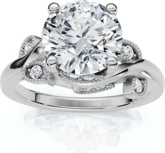 Pompeii3 1 3/4Ct Rose Diamond Engagement Ring 14k Gold or Platinum Lab Grown