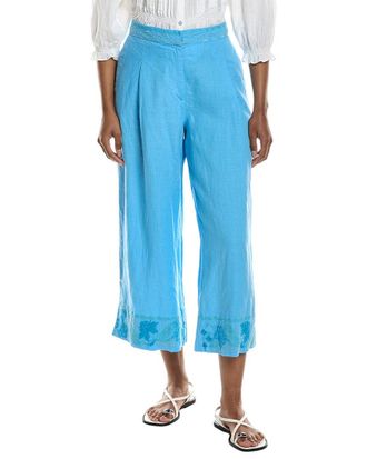 Johnny Was Pleated Linen Culotte