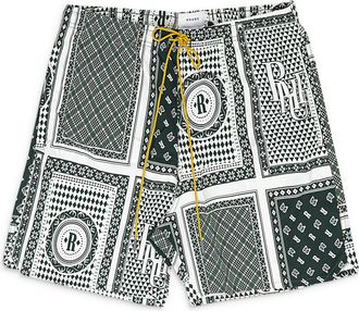 Rhude Grey Bandana Swim Trunks