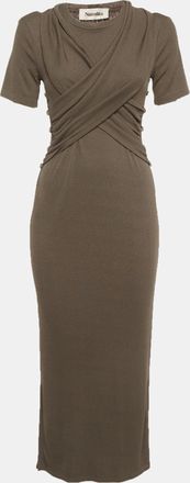 Nanushka Grey Jersey Belted Jannet Midi Dress