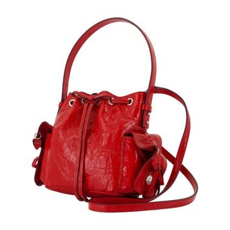 Acne Studios Womens Multipocket Goatskin Crossbody Bag Red