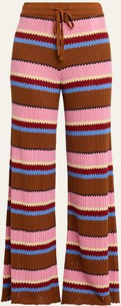Guest In Residence Palazzo Rib Striped Pants