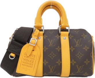 Louis Vuitton Brown Saffron Yellow Coated Canvas Boston Bag (Pre-Owned)