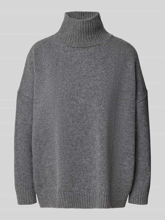 Max Mara Oversized Rollkragenpullover aus reiner Schurwolle Modell BORGIA in Anthrazit, Größe XL