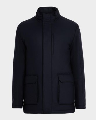 Corneliani Mens Technical Cashmere Field Jacket